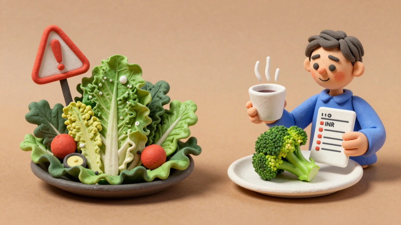 Contrasting chaotic high-vitamin K salad with a balanced plate for stable INR.